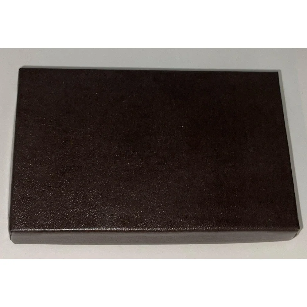 Vintage Luxury Polished Brass Card Case Mirror & Velvet Sleeve Executive Gift